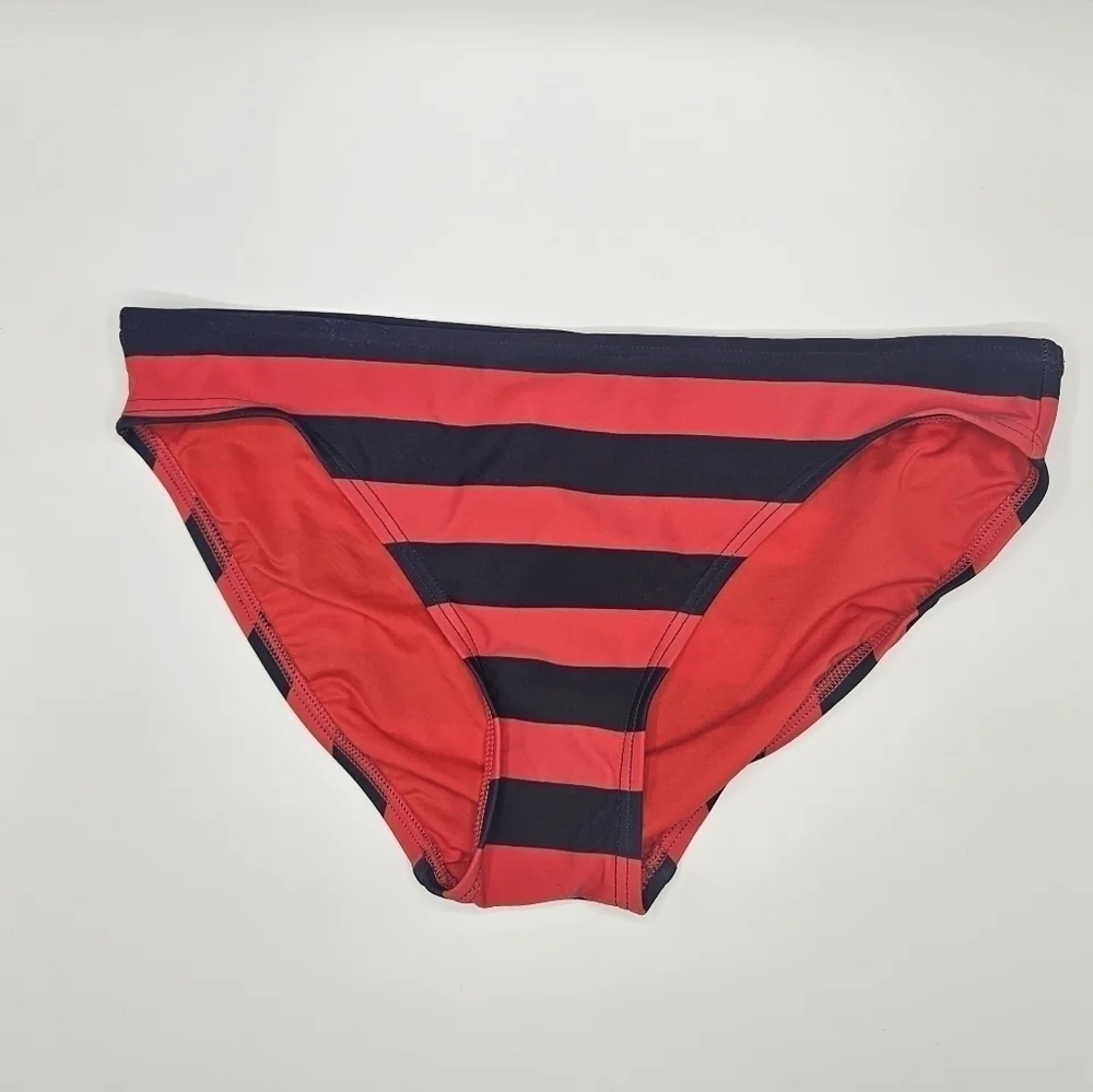 NWT DKNY swim iconic Striped bikini bottom only size medium